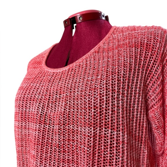 Dex cotton long sleeve open knit pullover - Picture 4 of 7